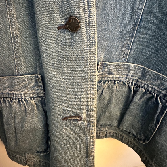 Ladies J. Jill "Out of the Blue" Denim Jacket W/Inner Lace Gathered Back MED - Picture 12 of 16